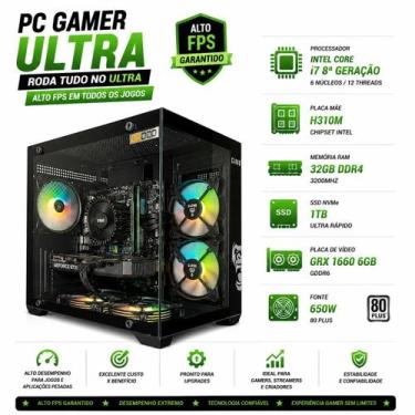 Imagem de Pc Gamer Intel Core I7 8700 32gb Ddr4 Nvme 1tb GTX 1660 6Gb - Computad