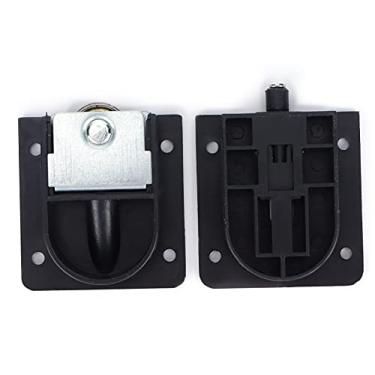 Imagem de Polia de porta deslizante, roda de porta deslizante preta com rolamento para acessórios de ferragens para móveis