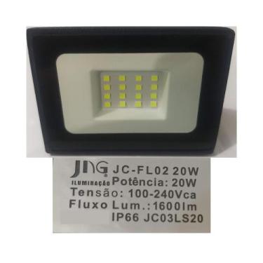 Imagem de Refletor Led Smd 20W Slim Bivolt Branco Frio 6500K - Jng