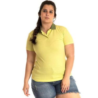 Imagem de Camisa Polo Feminina Plus Size Piquet 96312 - Konciny Confecções