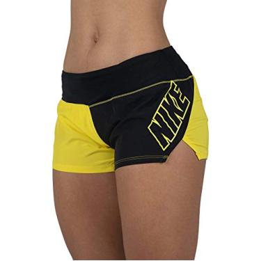 Imagem de Nike Women`s NSW Crew 3" Running Shorts (Black(AJ9130-731)/Yellow, XX-Large)