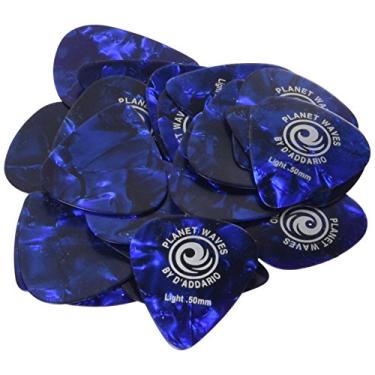 Imagem de Palhetas de guitarra D'Addario Blue Pearl Celluloide, pacote com 25, leve