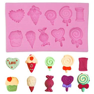 Imagem de Hengke 2 peças de sorvete, doces, moldes de silicone em forma de pirulito para pudim, muffin de panela, tapetes de impressão fondant barroco, chocolate, cubo de gelo, tortas de massa de biscoito, copo de bolo, decoração de bolo, sabonete artesanal