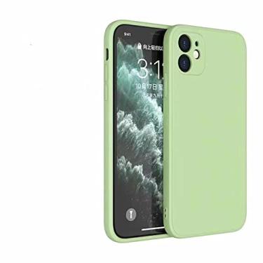 Imagem de Capa de silicone líquido quadrado para Xiaomi Redmi Note 10 Pro 9 9s 9T 11s Mi 10T 11 Lite 11T Poco F3 M3 Pro 5G X3 GT NFC Soft Cover, Matcha Green, For Redmi 9T