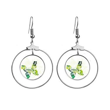 Imagem de Brincos de grafite borboleta verde animal, joia pendurada, argola