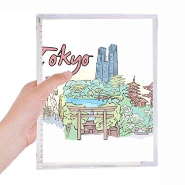 Imagem de Caderno City Japan Yard Tóquio pintado à mão, diário de folhas soltas recarregável