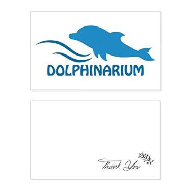 Imagem de Cartão de agradecimento com estampa de golfinho Blue Ocean Swimming Paper Greeting Wedding Repreciation