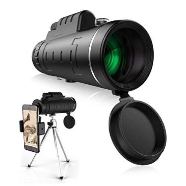 Imagem de Telescópio monocular, 40X60 HD de alta potência durável e transparente FMC BAK4 Monóculo à prova d'água de duplo foco prisma, com suporte para smartphone e tripé, para observação de pássaros