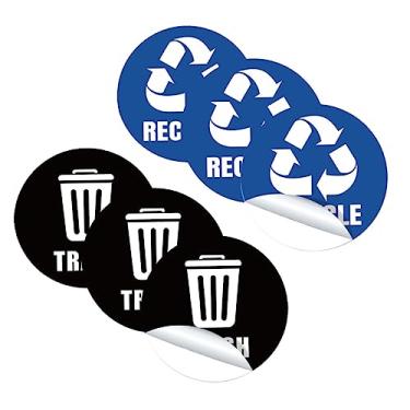 Imagem de STOBAZA 1 Conjunto De 6 Folhas Rótulo De Classificação De Lixo Adesivo De Sinal De Lixo Adesivos De Lixo Adesivos Para Lixeiras Etiquetas Autocolante Pvc Ar Livre Lixeira De Reciclagem