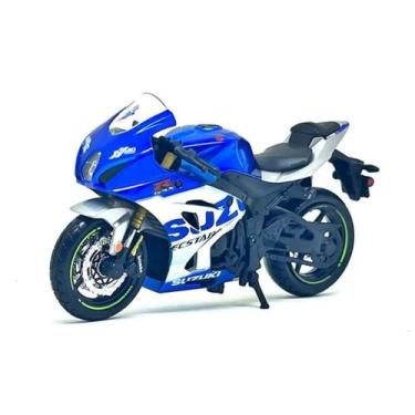Imagem de Miniatura Moto Suzuki Gsx R750 1/18 Branco E Azul Bburago 51008