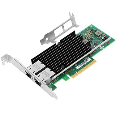 Imagem de Vogzone Placa de rede PCI-E de 10 Gb para Intel X540-T2, portas RJ45 duplas de cobre de 100 Mb/1 GbE/10 GbE, com chip Intel X540, adaptador Ethernet PCI Express 2.1 X8 de 10 GbE compatível com