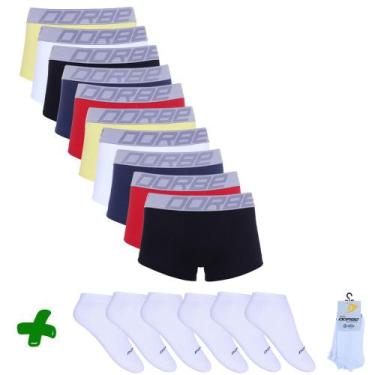 Imagem de Kit 10 Sungão Algodão + 6 Pares Meia Soquete Dorbe, G
