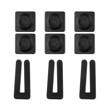 Imagem de PATIKIL Kit de balanceamento de pá de ventilador de teto, 3 conjuntos incluem 3 clipes de equilíbrio de plástico e 6 peças de metal autoadesivo 5G peso para ventilador de teto, preto/preto