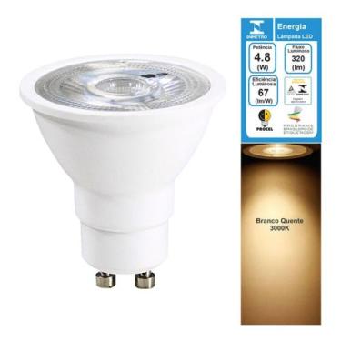 Imagem de Lampada LED 4.8W Dicroica MR16 GU10 Branco Quente 3000K Bivolt - Galax