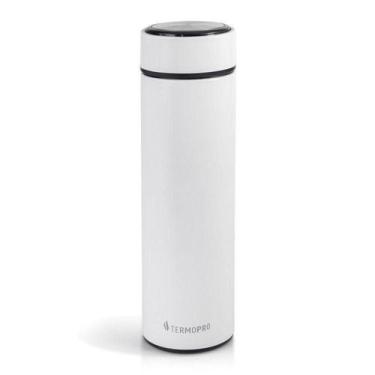 Imagem de Squeeze Térmico Garrafinha de Água Inox Branco 500ml - TERMOPRO