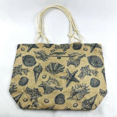 Imagem de Bolsa Feminina De Praia Sacola Grande Com Forro Fundo Do Mar Oceano - 