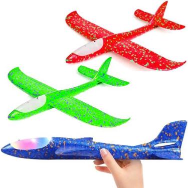 Imagem de 2 Avião Planador p/ Brincar no Parque Voa Alto 50cm com Luz - Futuro