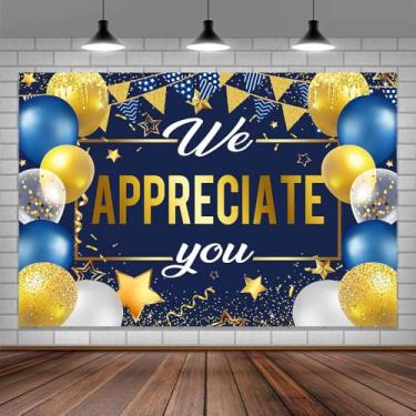 Imagem de Pano de fundo para foto de faixa de agradecimento, agradecemos você, fundo fotográfico, decorações de assistente médico, cenários de funcionários, suporte de cabine de fotos, toalha de mesa de parede