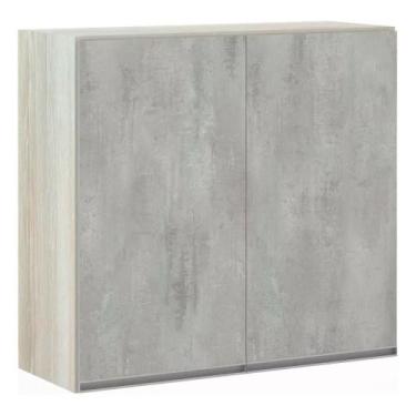 Imagem de Armário Luciane 80cm 2 Portas Lis, Legno Crema/Concreto