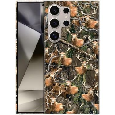 Imagem de GlamCase Capa traseira compatível com Samsung Galaxy S24 Ultra 5G - Design Camuflague Deer Impresso Slim & Elegante Bonito Plástico Rígido Designer Capa Traseira/Capa para Samsung S24 Ultra 5G Branco