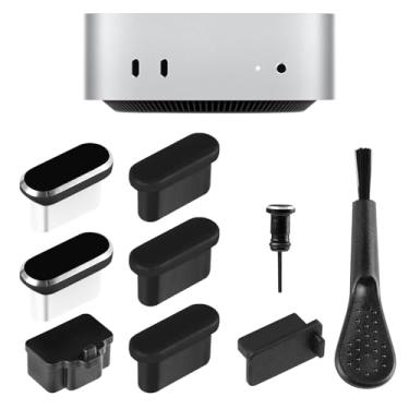 Imagem de AILOVETECK Kit de capa de plugue de poeira para Mac mini M4/M4 pro, capa de porta USB C com escova de limpeza, para acessórios Mac mini M4