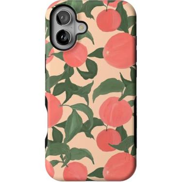 Imagem de Casely Capa para iPhone 16 | Sensação de pêssego | Blush Vines | Compatível com MagSafe | Design protetor arrojado