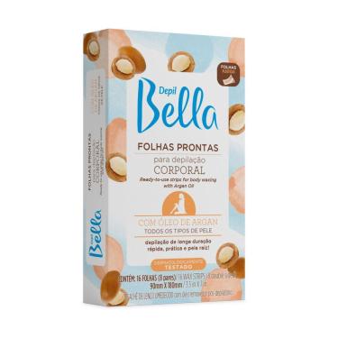 Imagem de Depil Bella Folhas Prontas para Depilação Corporal Óleo de Argan 16 Unidades
