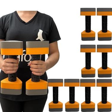 Imagem de Kit 4 Pares de Halteres Hidroginástica Em EVA 1 A 2 Kg DF4011-CZ Cinza/Laranja Dafoca Sports
