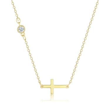 Imagem de Dlknp Colar de ouro feminino banhado a ouro 14K com pingente de clipe de papel, One Size, Ouro, Sem Pedra Preciosa