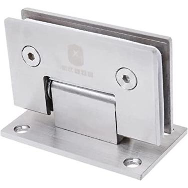 Imagem de BAZAC Dobradiça para porta de vidro de 8 - 12 mm, suporte sem moldura para porta de duche de casa de banho, dobradiça para porta montada na parede