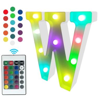 Imagem de Glintee Letreiros Com Luzes De Led, Iluminados A Bateria, Controle Remoto, Mudança Cor Para Parede, Quarto, Decoração Adesivo Parede Adolescentes (Letras Rgb)