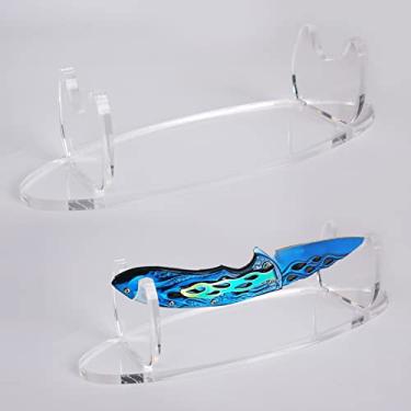 Imagem de WANLIAN Suporte De Acrílico Para Exibição Adagas Mesa - Armas, Espadas E Facas Huya (Oval Transparente, 1 Unidade)