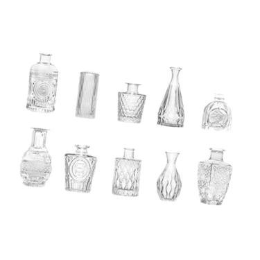 Imagem de IEUDNS 10x Vasos de vidro para arranjos florais, recipientes decorativos criativos para plantas, estante, escritório, sala de estar, Transparente