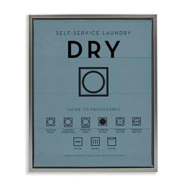 Imagem de Stupell Industries Símbolos de secadora de roupas cinza emoldurado tela flutuante arte design de parede por Lettered and Fored, 43 x 53 cm