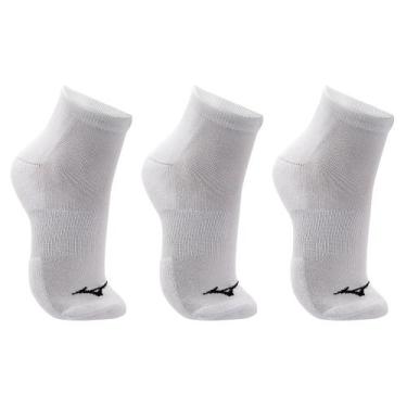 Imagem de Meia Cano Curto Mizuno Prime Tam. 33-38 Pacote Com 3 Pares, Branco, 33