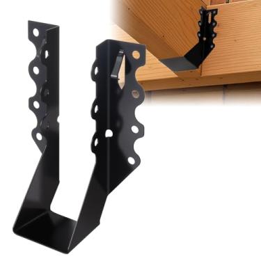 Imagem de Mixiflor 50 cabides de viga 2 x 6, calibre 20, ganchos de viga para madeira, revestidos com pó preto, suportes de deck para vigas, piso, teto, telhados