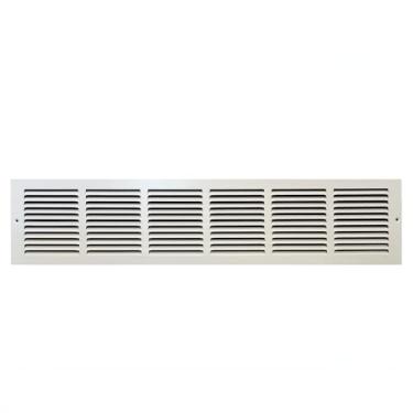 Imagem de Grelhas de ar de retorno de aço de 50,8 cm L x 5,08 cm A – parede lateral e teto – capa de duto HVAC – branca [Dimensões externas: 54,7 cm L x 9,9 cm A]