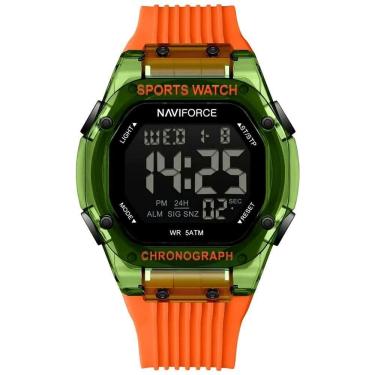 Imagem de Relógio Digital Esportivo Luminoso Pulseira De Silicone 50m à Prova D`água Laranja