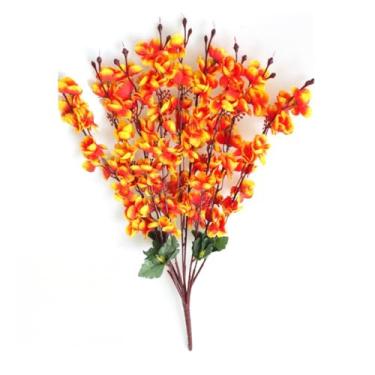 Imagem de 2 Buques Pessegueiro Flor Cerejeira Artificial Decoração (2 BUQUES LARANJA)