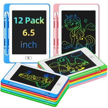 Imagem de OMXDG Tablet De Escrita Lcd Para Crianças, Pacote Com 12 Unidades, 6,5 Polegadas, Mesa Digitalizadora Colorida Para Desenho, Blocos De Desenho Reutilizáveis E Apagáveis, Brinquedos Educativos De Apr