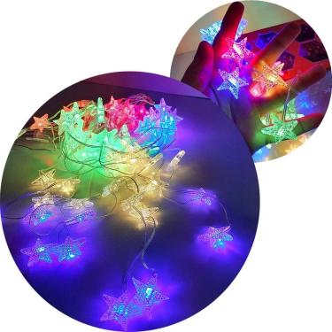 Imagem de Pisca Cortina Estrelinhas Enfeite Natal 80 LED 110-220v 3x1M