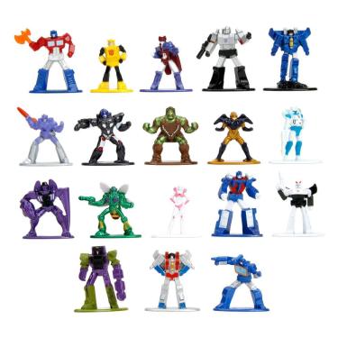 Imagem de Pacote com 18 bonecos fundidos sob pressão Toy Jada Toys Transformers Nano Metalfigs