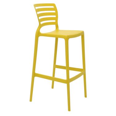 Imagem de Banqueta Sofia Alta Bar Amarela em Polipropileno e Fibra de Vidro Tramontina 92137000