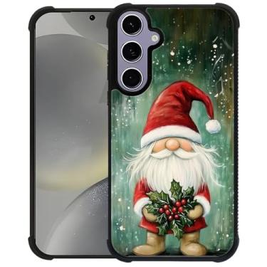 Imagem de DAIZAG Capa para Samsung Galaxy S24/S25, capa protetora antiderrapante com absorção de choque de quatro cantos para meninas e meninos - Papai Noel de Natal com frutas