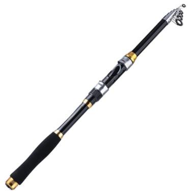 Imagem de Vara De Pesca Giratória 1.8m/2.1m/2.4m/2.7m/3.0m/3.3m, Mar Telescópico De Longo Alcance Para De Robalo (Preto,2.4M)