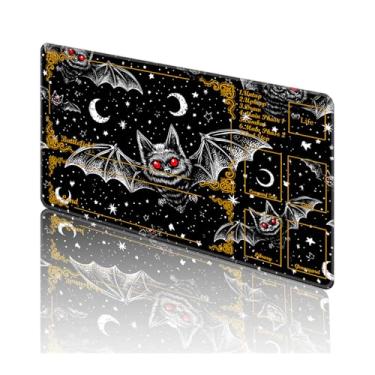 Imagem de TOEMZTFT Tapete de brinquedo para MTG, com bolsas de armazenamento grátis, tapete de jogo 61 x 35,5 cm, TCG e tapete de jogo de tabuleiro para cartas, tapete de mesa de mousepad, morcego iluminado