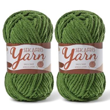 Imagem de Pacote com 2 fios de veludo fofo para crochê, cobertor de bebê macio para crochê, fios amigurumi de 100 g, fios de crochê de chenille de pelúcia, fio de quebra-cabeça para artesanato de tecelagem de