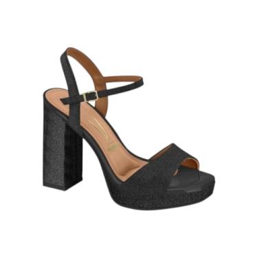 Imagem de Sandália Meia Pata Salto Alto Vizzano (Preto Shine, BR, Adulto, Numérico, 39)