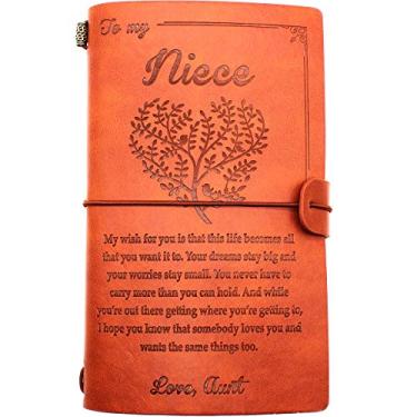 Imagem de Diário de couro – Presentes de tia para sobrinha, aniversário, feriado, Natal, Ano Novo – 1 conjunto (04)