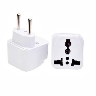 Imagem de Adaptador de Tomada Internacional para Brasil – Plug Dois Polos, Compacto, Seguro e Portátil
